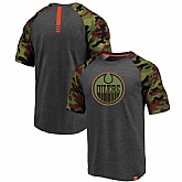 Edmonton Oilers Fanatics Branded Heathered GrayCamo Recon Camo Raglan T-Shirt,baseball caps,new era cap wholesale,wholesale hats